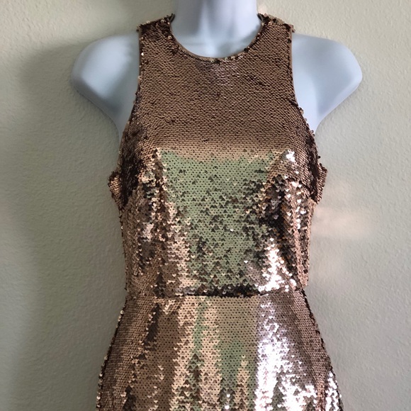 Lulus notorious sequin rose gold maxi dress - Picture 3 of 8